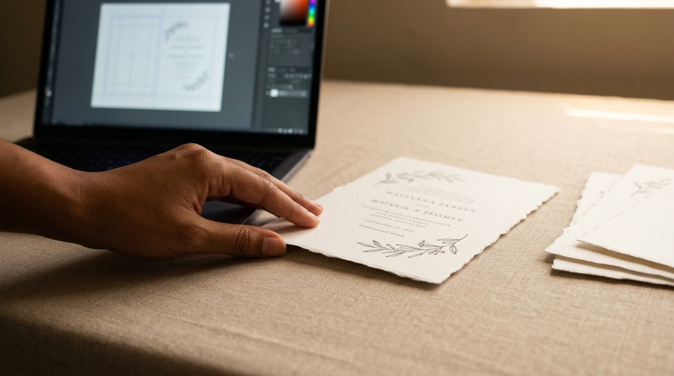 Wedding stationery artwork prepared for print