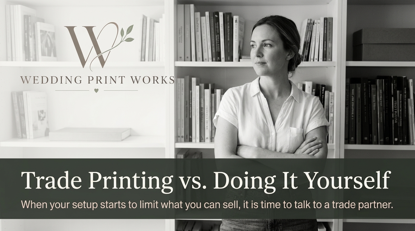 A wedding stationery designer considering trade printing